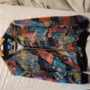 Adidas Originals Venice Beach Tropical Bomber Track Sheer Jacket Palm Trees M